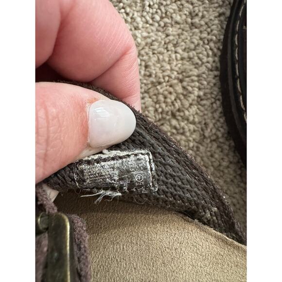 Airwalk Double Strap Brown Leather Sandals w/ Buckles Men's Size 7 Cork Footbed - Picture 11 of 11